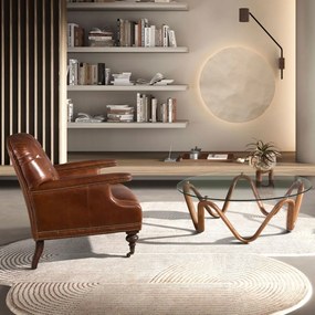 Fotoliu design italian, Piele Naturala, Chesterfield 5163