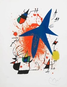 Imprimare de artă Blue Star, 1972, Joan Mir