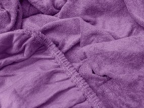 Cearsaf Frotir cu elastic 90x200 cm mov inchis