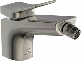 Baterie bideu Ideal Standard Atelier Conca argintiu Silver Storm cu ventil Pop-Up
