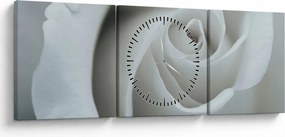 Tablou - Trandafirul alb (cu ceas) (90x30 cm)