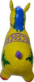 Calut de sarit gonflabil NOVOKIDS™ Jumping Donkey, Cu sunete si lumini, Dimensiuni 55X50X25 cm, Pentru interior si exterior, Max 50 kg, Galben