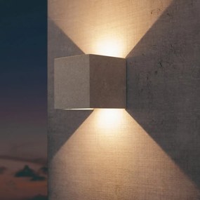 Aplica perete exterior moderna gri cub cu led Taos