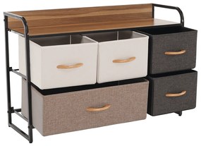 Comoda cu sertare din material textil HAZEL TIP 4,maro, S