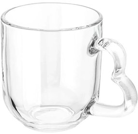 Set de căni de sticlă Altom Heart, 310 ml, 6 buc.