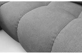 Colțar extensibil ALMADA, tapițat, în formă de L, cu spațiu de depozitare, pe partea stângă, gri