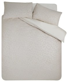 Lenjerie de pat grej din jacquard pentru pat de o persoană 135x200 cm Corded Leaves – Catherine Lansfield