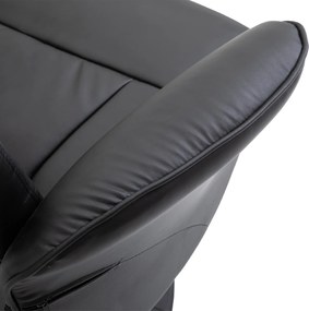 HOMCOM Fotoliu Relax Rotativ 360° din Metal și Piele Sintetică, cu Suport pentru Picioare, Spătar Reglabil, Negru | Aosom Romania