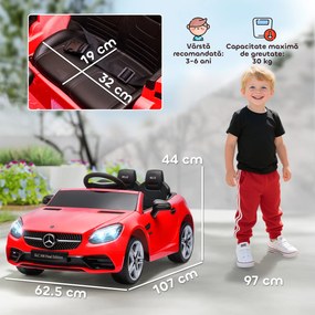AIYAPLAY Mașină Electrică pentru Copii 3-6 Ani cu 2 Motoare, Telecomandă și Design Atrăgător, Dimensiuni 107x62,5x44 cm, Roșu | Aosom România