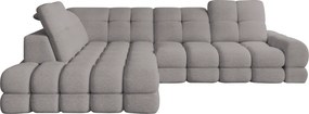 Set canapea extensibilă cu funcţie de extensie electrică, bej-gri Taupe, pe stânga, TOLLO L ROH