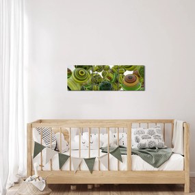 Tablou cu bile în dungi (cu ceas) (90x30 cm)