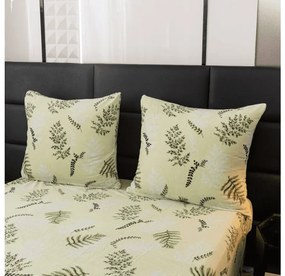 Lenjerie de pat din microplus LEAFY verde deschis Dimensiunile lenjeriei: 2 buc 70 x 90 cm | 200 x 220 cm