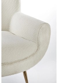 Fotoliu crem cu tapițerie din țesătură bouclé Vinstra – Light &amp; Living