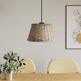vidaXL Abajur lustră, maro, Ø50x30 cm, răchită
