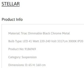 Lustra LED design ambiental deosebit Stellar 65cm, negru