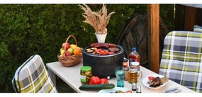 Grătar de masă cu cărbuni 4xAA/USB negru