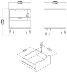 Noptieră albă-în culoare naturală Ikast – Tvilum