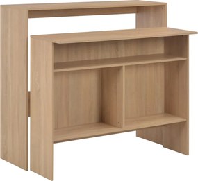 vidaXL Masă de bar cu 2 blaturi, stejar, 130x40x120 cm