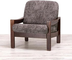 Gaico Huse bielastice MARMO maro fotoliu cu manere de lemn (l. 40 - 70 cm)