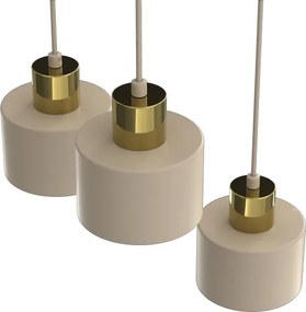 Lustră suspendată pe cablu PARKLA, 3 x E27, max. 15 W, 230 V, bej/auriu