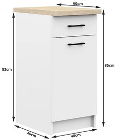 Set mobilier bucătărie 240 cm Ozara II (Alb). 1069376