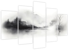 Tablou - pictură cu cerneală de peisaj (150x105 cm)