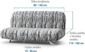 Gaico Huse bielastice OCEANO NOU gri-albăstrui 2fotoliu cu manere de lemn (l. 80 -140 cm)
