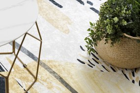 ANDRE 1097 covor lavabil Abstracțiune anti-alunecare - alb / galben - SECUNDAR-COTATI PRODUSUL