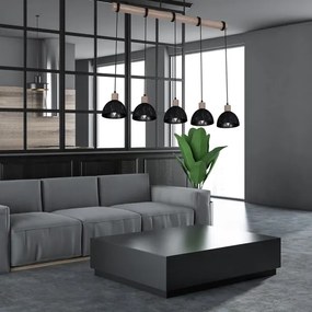 Lustră pe cablu ERIK 5xE27/60W/230V maro/negru
