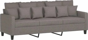 vidaXL Canapea cu 3 locuri, taupe, 180 cm, material textil