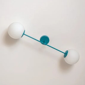 Plafonieră aplicată MOON 2xE27/15W/230V turcoaz