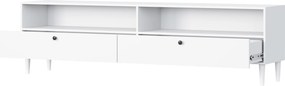 Dulap TV cu raft si dulapuri DULLUM 200x58cm, alb