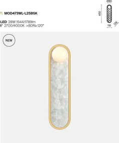 Aplica LED mozaic din sidef natural Capiz Perlamour