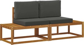 vidaXL Canapea de exterior cu pernă 2 Bucată Natural și Antracit