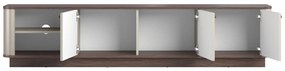 Dulap TV Vesper 187 cm cu 3 uși - kasmir / nuc / mânere aurii