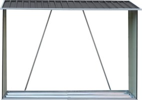 Magazie pentru lemn, antracit/alb, 217x82x154 cm, DARYL TIP 2