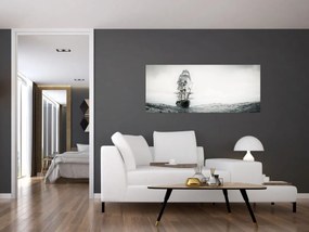 Tablou - O navă care navighează pe ocean (120x50 cm)