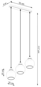 Lustră pe cablu ALINO 3xE27/60W/230V neagră Sollux SL.1142