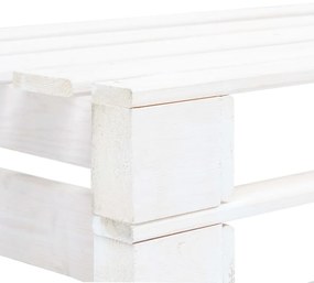 Banca din paleti de gradina, alb, lemn Alb, 1