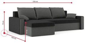 Supermobel Colțar extensibil ZUPA, 230x75x140, haiti 14/haiti 17