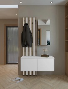 Set pentru hol, alb/stejar Artisan, REBEKA