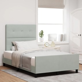 vidaXL Cadru de pat cu headboard Gri deschis 120 x 200 cm Catifea