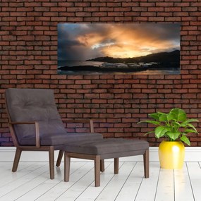 Tablou - plaja cu cerul întunecat (120x50 cm)