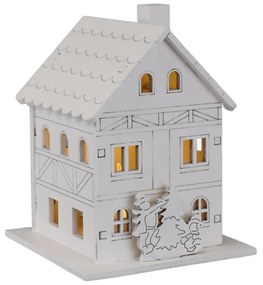 Decorațiuni luminoase de Crăciun Casă din lemn, 8x 10 x 8 cm, LED