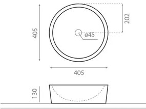 Bathco 00307 - Lavoar pentru blat DUAL, Ø 40,5 cm, finisaj piatră/bej