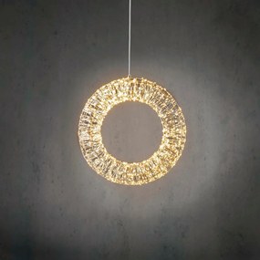 Lumină suspendată de Crăciun Coroniță Argintie 45cm incl. LED IP44 - Nawa