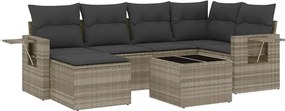 vidaXL Set canapele de grădină cu perne, 7piese gri deschis poliratan