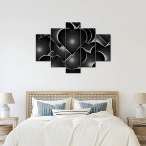 Tablou cu inimile alb - negre (150x105 cm)