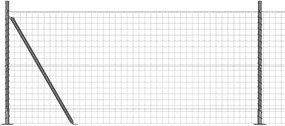 vidaXL Gard cu Stâlp Gri 1 x 25 m Oțel și PVC