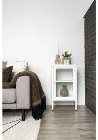 Vitrină Dalby, 1 ușă, oțel, alb 38x35x70 cm